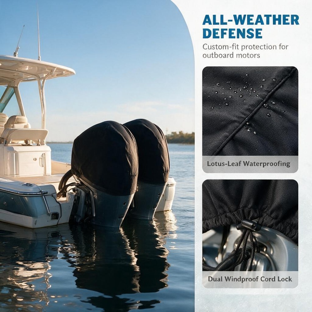 Outboard Motor Cover Waterproof - غطاء محرك قارب 15-250 حصان، قماش