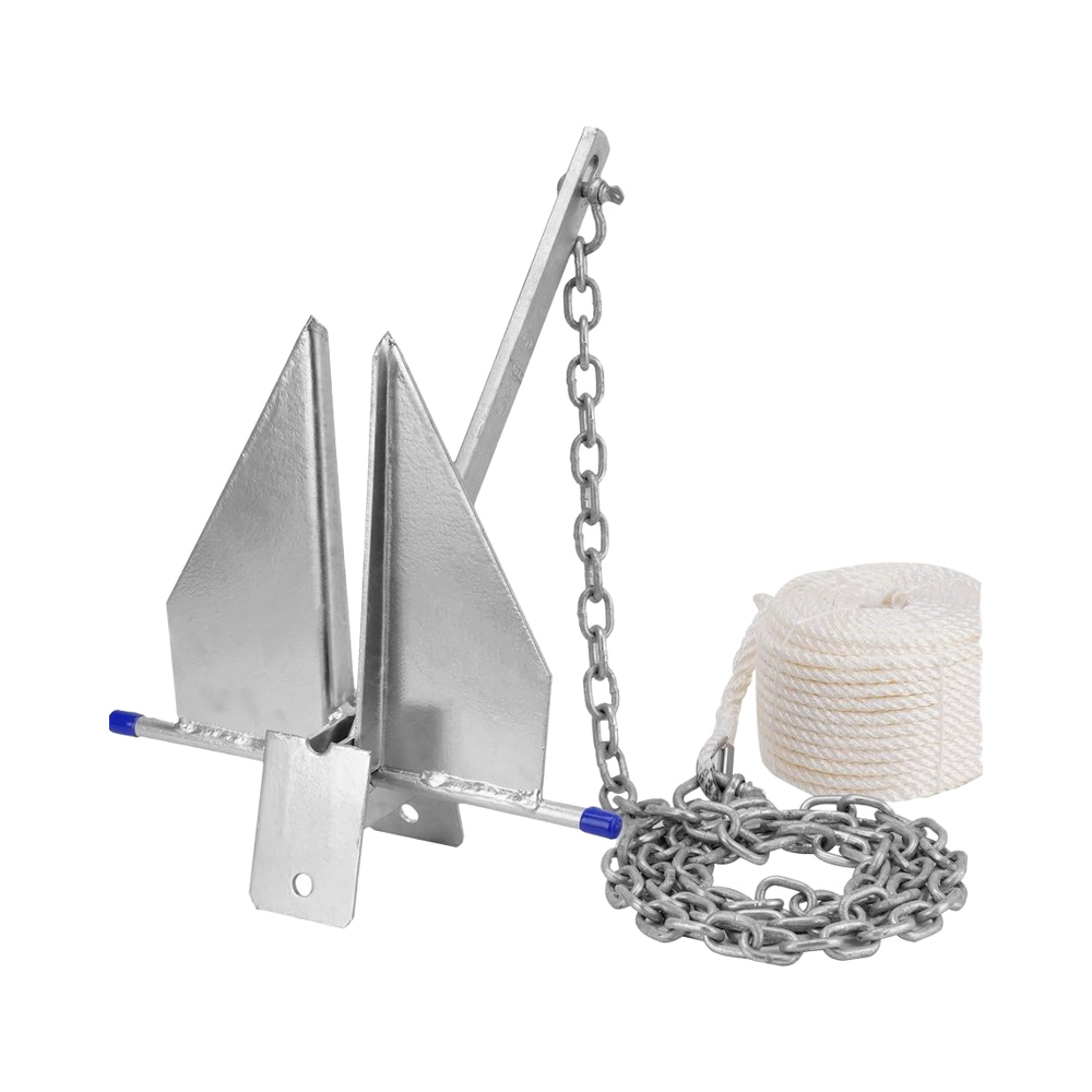 Boat Anchor Kit Galvanized - مجموعة مرساة قوارب شديدة التحمل بنمط