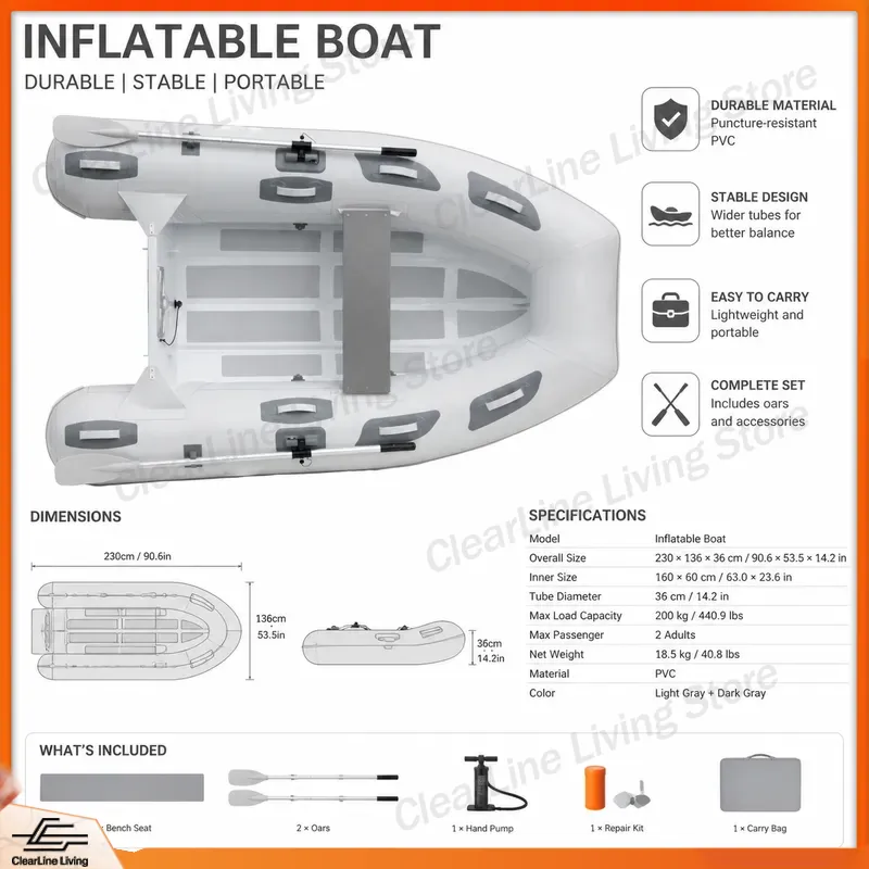 Inflatable Boat 3.3M Pvc - قارب صغير قابل للنفخ بطول 3.3