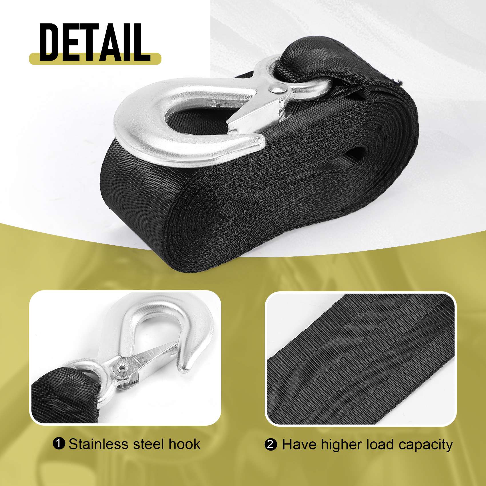 حزام رفع القوارب AEF5 مع خطاف  - مراجعة Boat Trailer Winch Strap وسعره