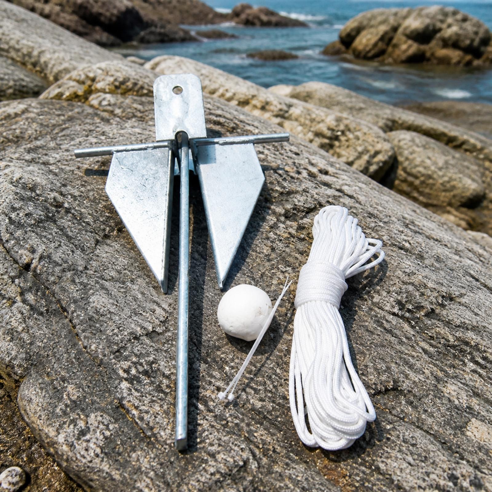 طقم مرساة قارب مجلفن مقاوم للص - مراجعة Boat Anchor Kit Galvanized وسعره
