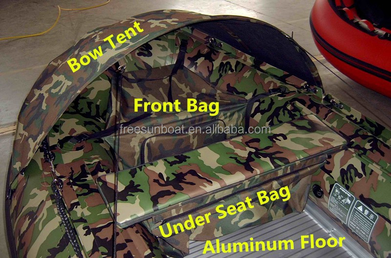 قارب مموّه قابل للنفخ مع خيمة  - مراجعة Inflatable Boat 3.3M Pvc وسعره