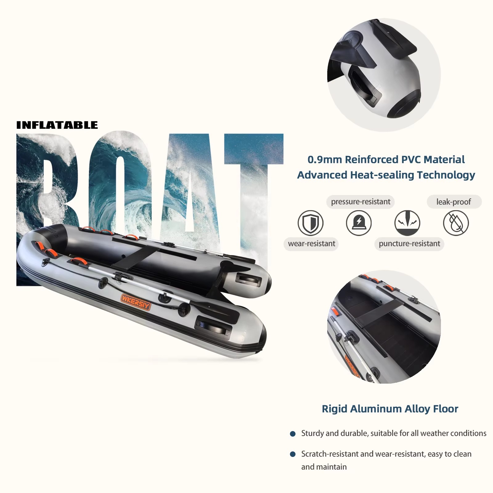 قارب قابل للنفخ من الألومنيوم  - مراجعة Inflatable Boat 3.3M Pvc وسعره
