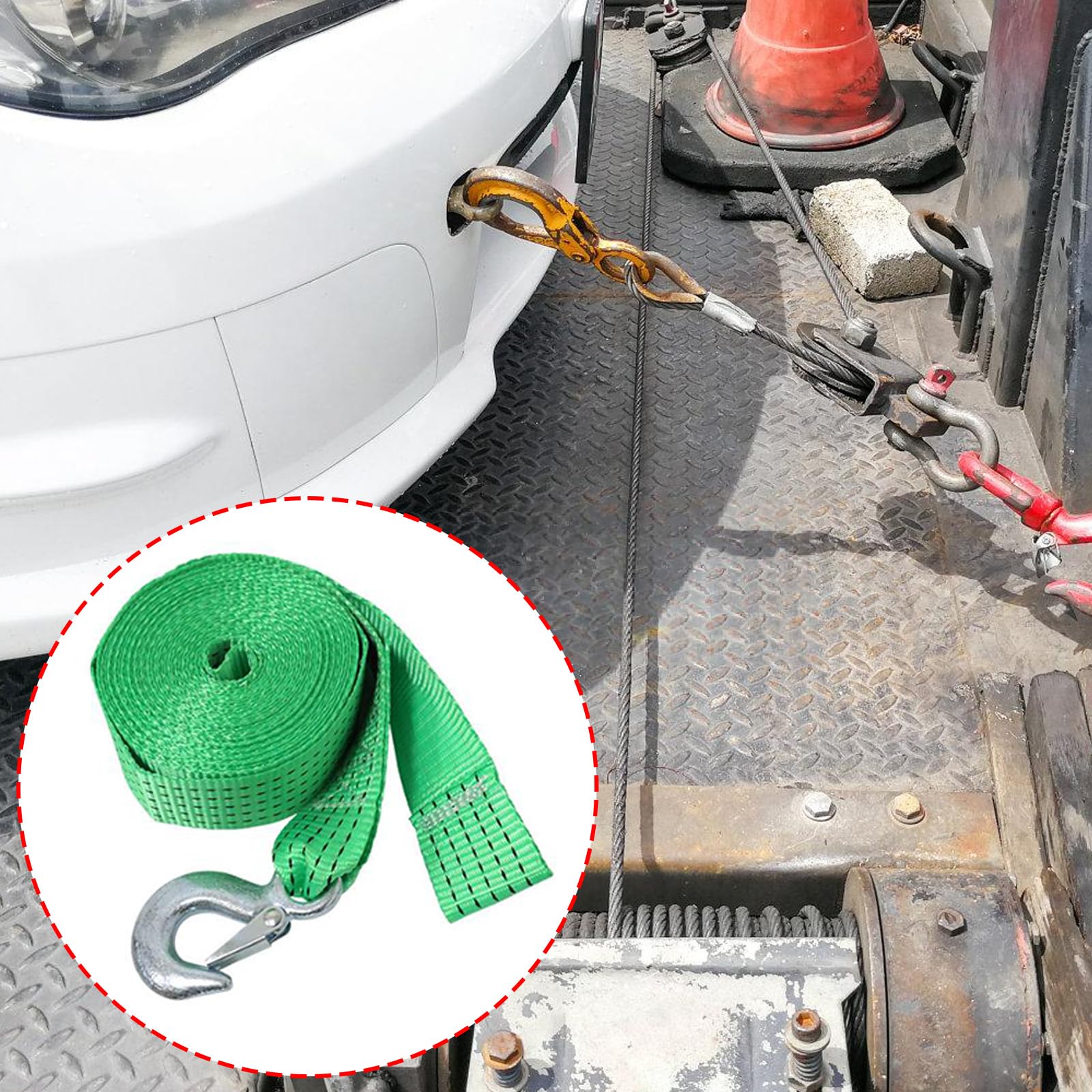 حزام رفع (ونش) مع خطاف لسحب ال - مراجعة Boat Trailer Winch Strap وسعره