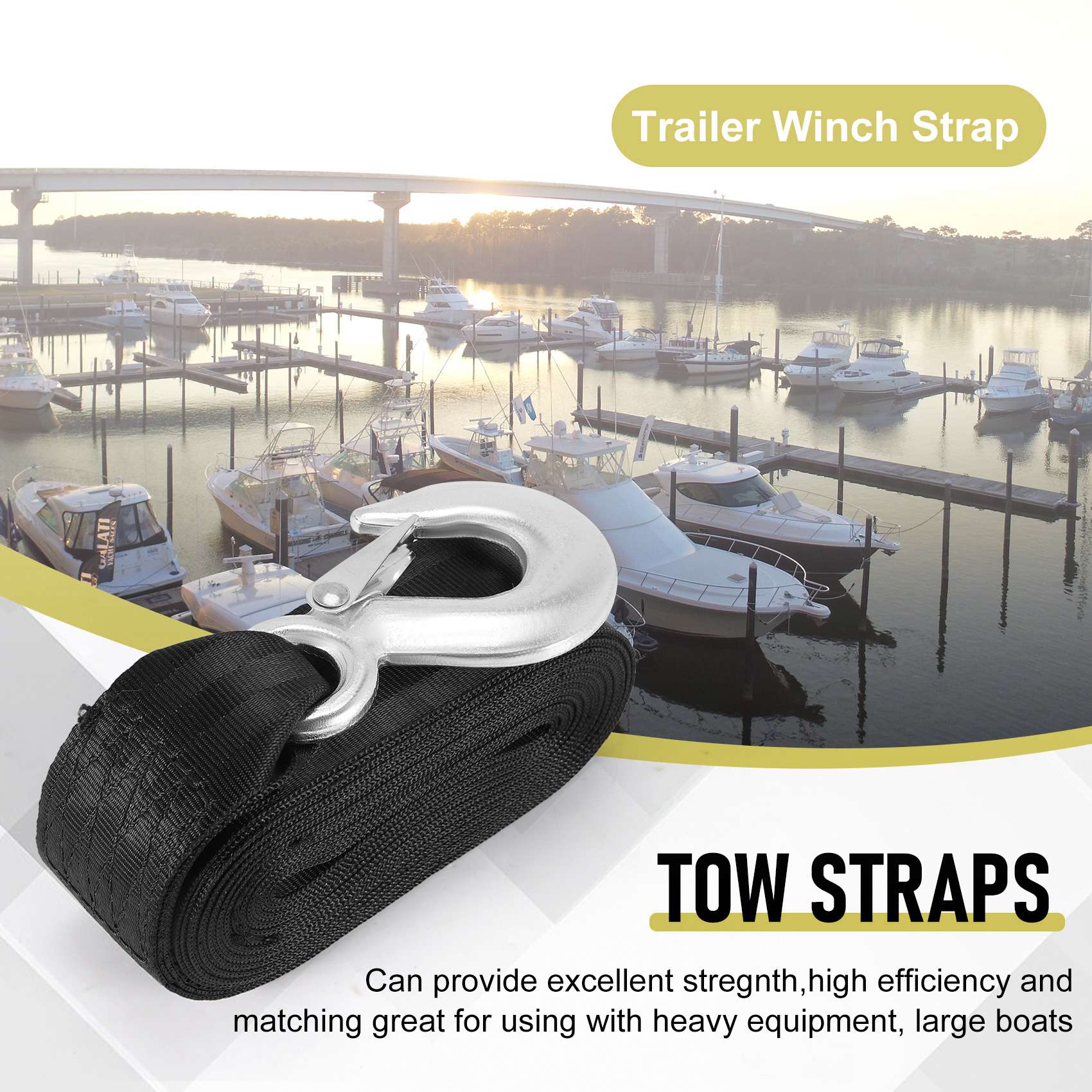 A01K-حزام ونش بديل لقاطرة القا - مراجعة Boat Trailer Winch Strap وسعره