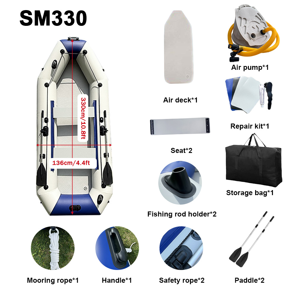 قارب قابل للنفخ من البولي فيني - مراجعة Inflatable Boat 3.3M Pvc وسعره