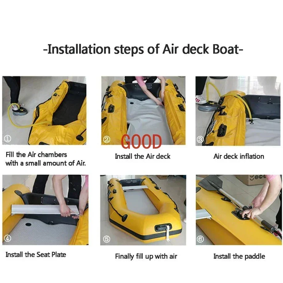 2.3 ~ 3.3 متر قارب قابل للنفخ  - مراجعة Inflatable Boat 3.3M Pvc وسعره