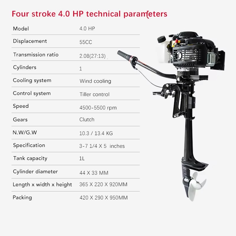 محرك بحري هانكاي رباعي الأشواط - مراجعة Electric Outboard Motor 3Hp وسعره