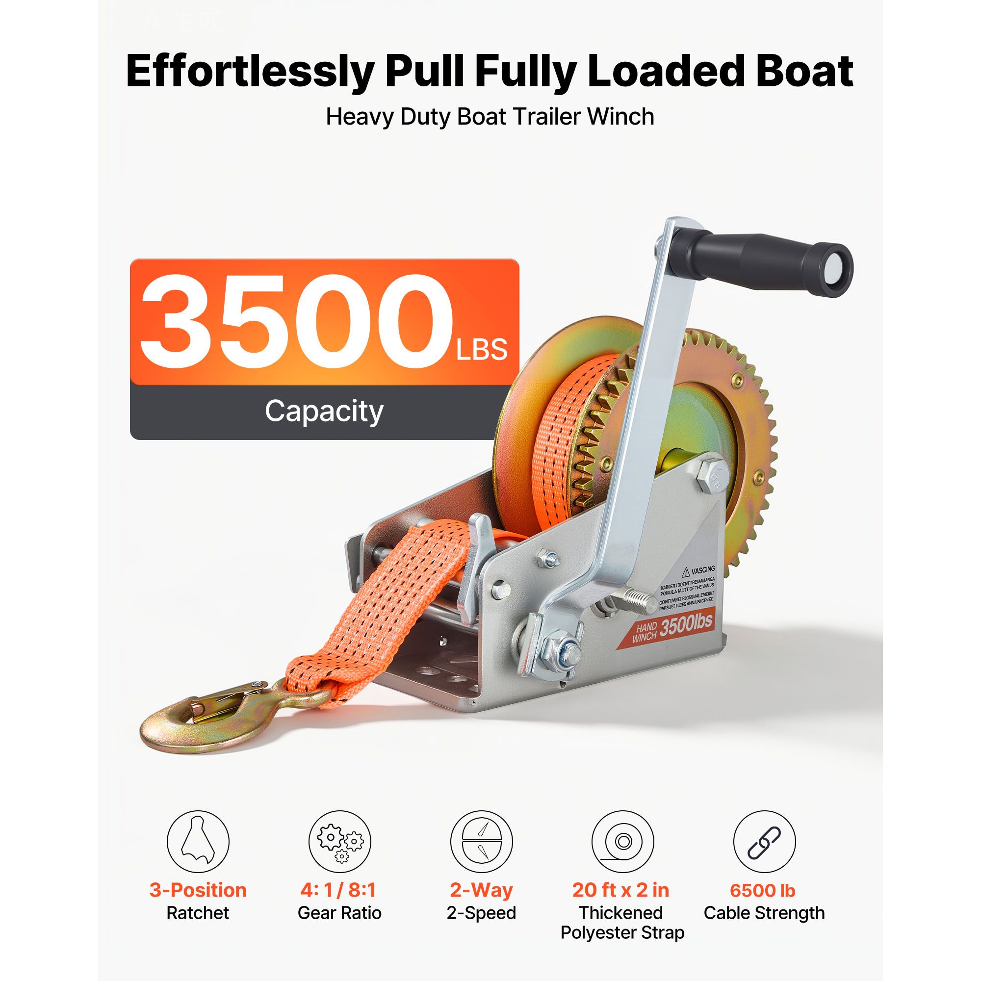 ونش قارب، ونش يدوي بقوة 3500 ر - مراجعة Boat Trailer Winch Strap وسعره